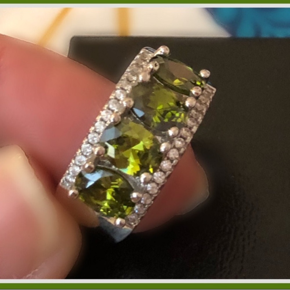 18KGP  Oval Shaped Peridot Stoned Ring will not tarnish